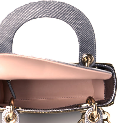 Christian Dior Metallic Lizard Mini Lady Dior Gold Silver 7 of 9