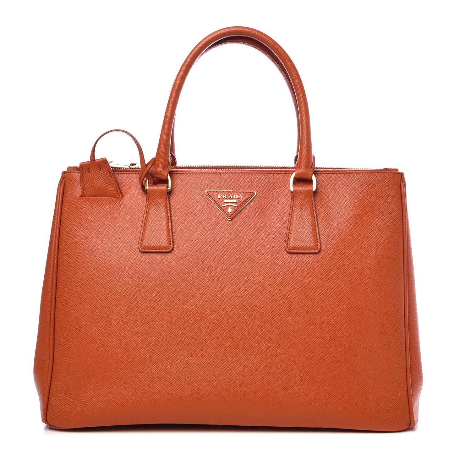 Saffiano Medium Galleria Double Zip Tote Papaya