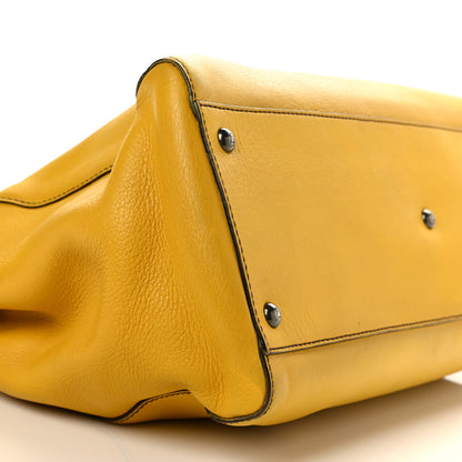 Fendi Vitello Zucca Large Peekaboo Iconic Satchel Yellow Tobacco 8 of 12