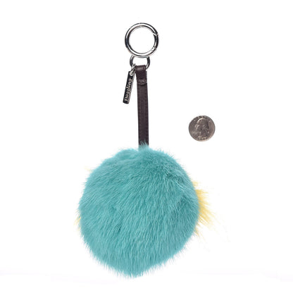 Fendi Shiny Nappa Mink Fox Fur Crystal QuTweet Dazzling Bag Bug Charm Bordeaux Seashell Multicolor 2 of 4
