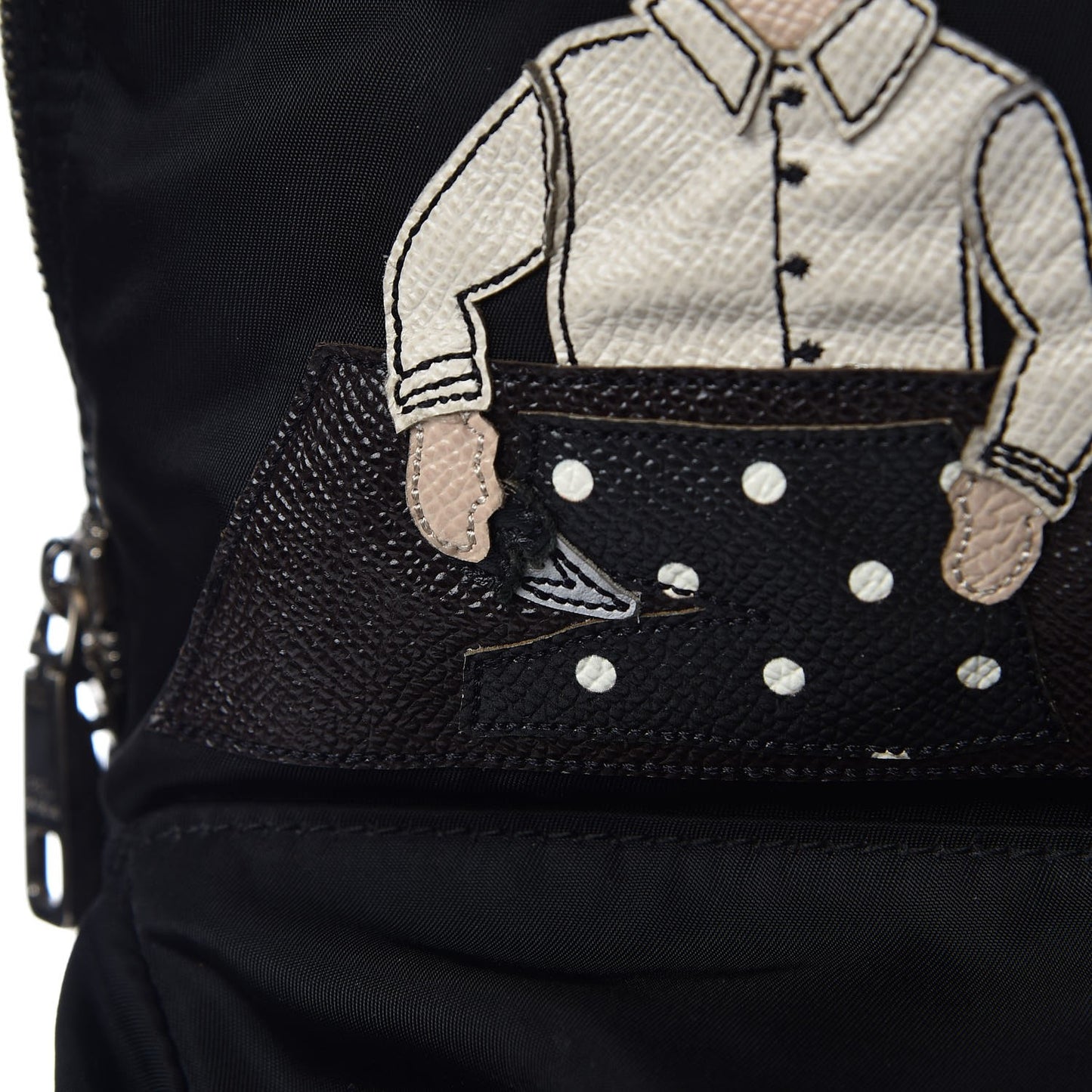 Nylon Family Patch Backpack Black