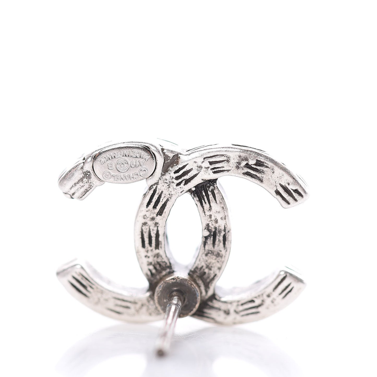 Crystal Royal Flush CC Stud Earrings Silver