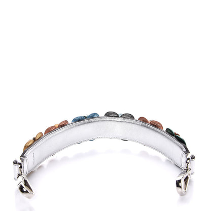 Fendi Vitello Catalan Mirror Flowerland Studded Mini Strap You Argento Multicolor 2 of 5