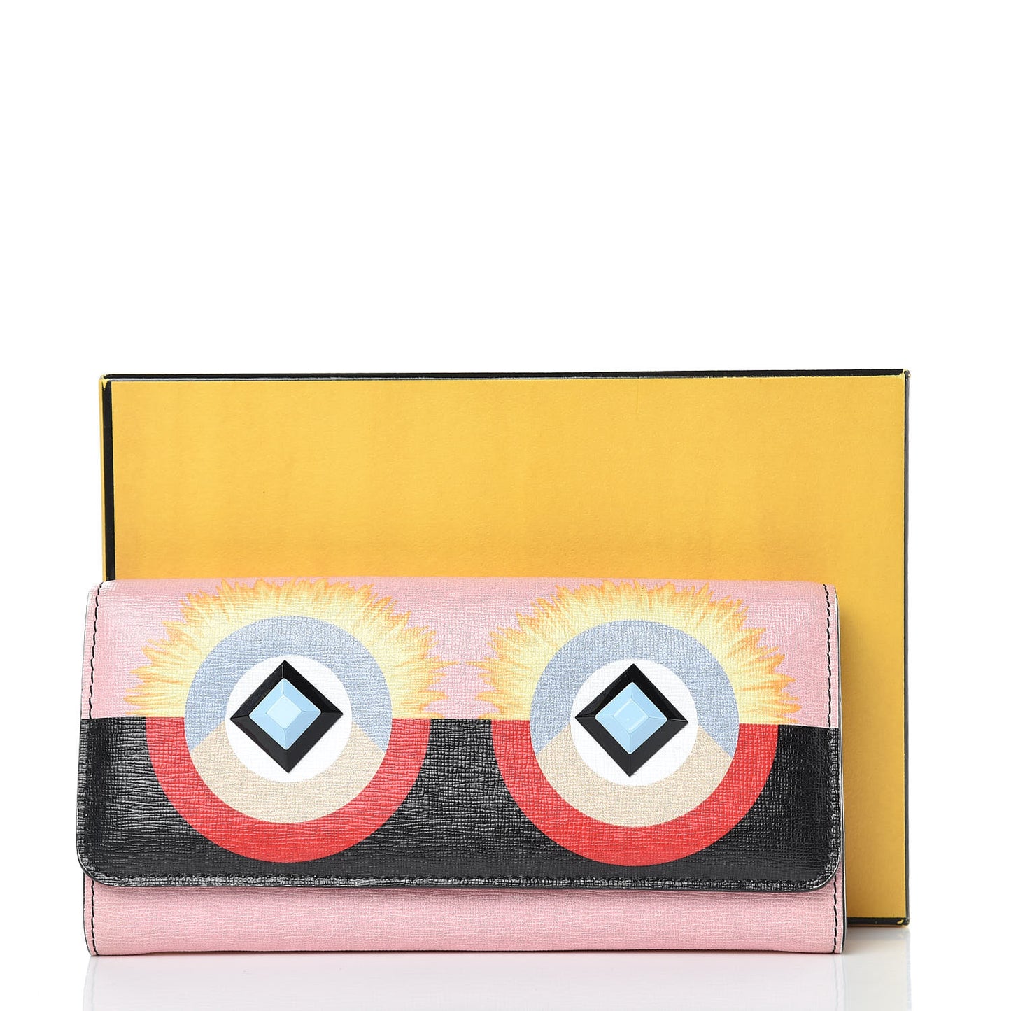 Vitello Elite Century Hypnoteyes Studded Continental Wallet Bubblegum Multicolor