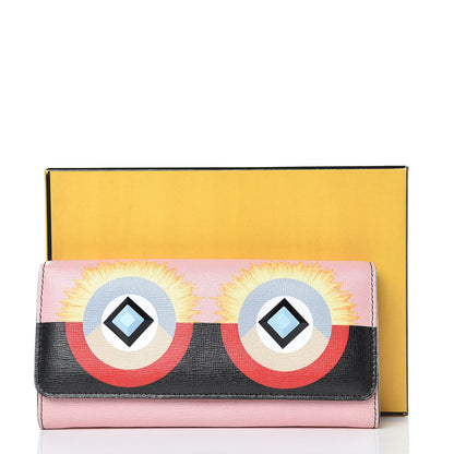 Fendi Vitello Elite Century Hypnoteyes Studded Continental Wallet Bubblegum Multicolor 15 of 15