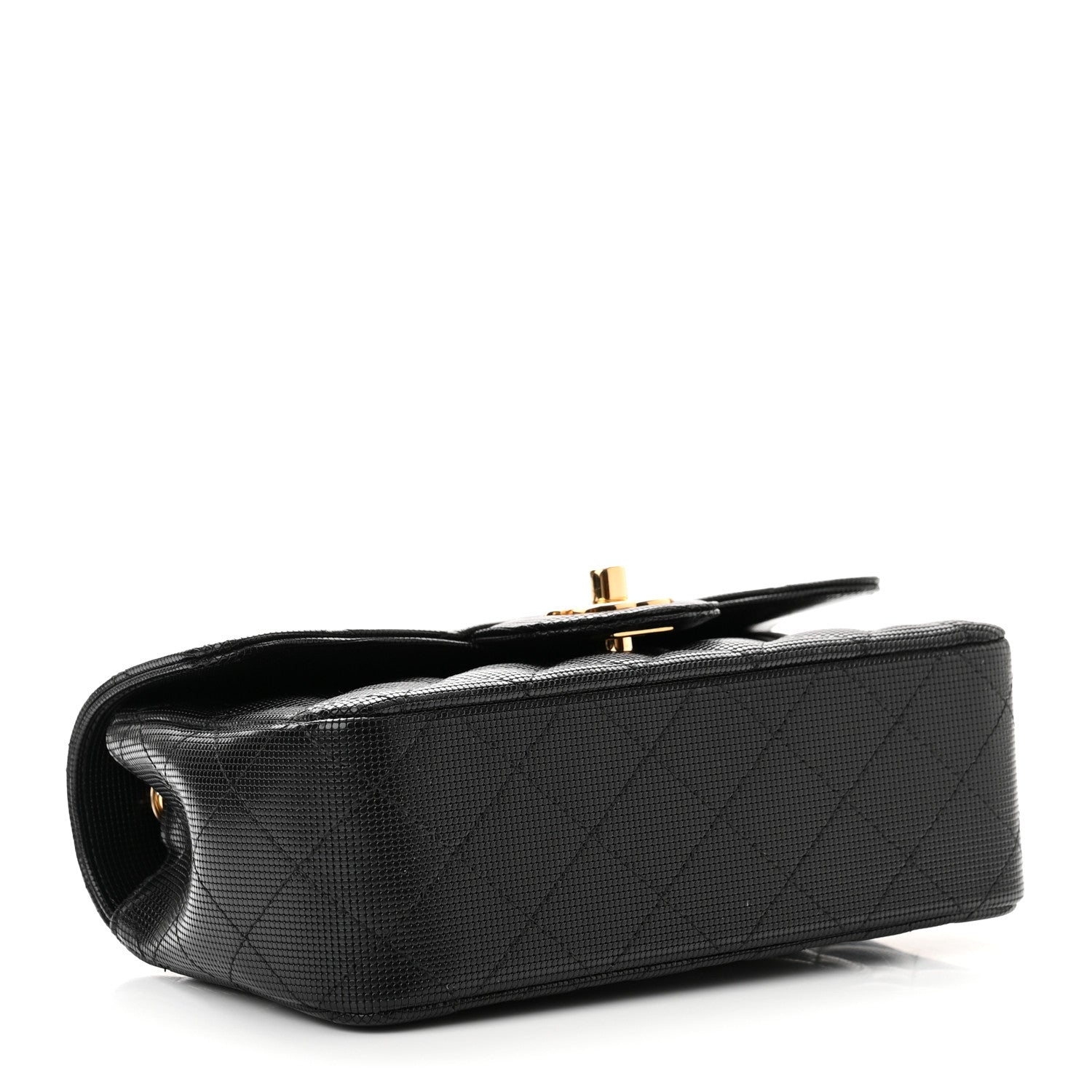 Chanel Metallic Calfskin Quilted Pixel Effect Mini Rectangular Flap Black 3 of 8
