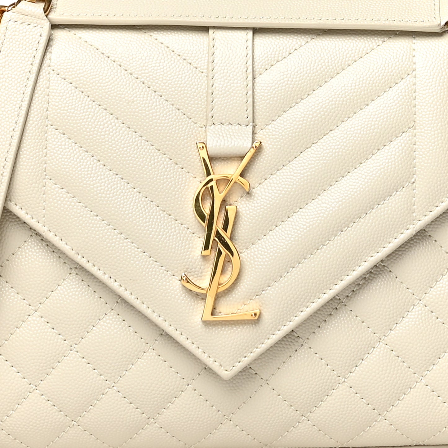 Grain De Poudre Textured Mixed Matelasse Medium Triquilt Monogram Satchel Porcellana