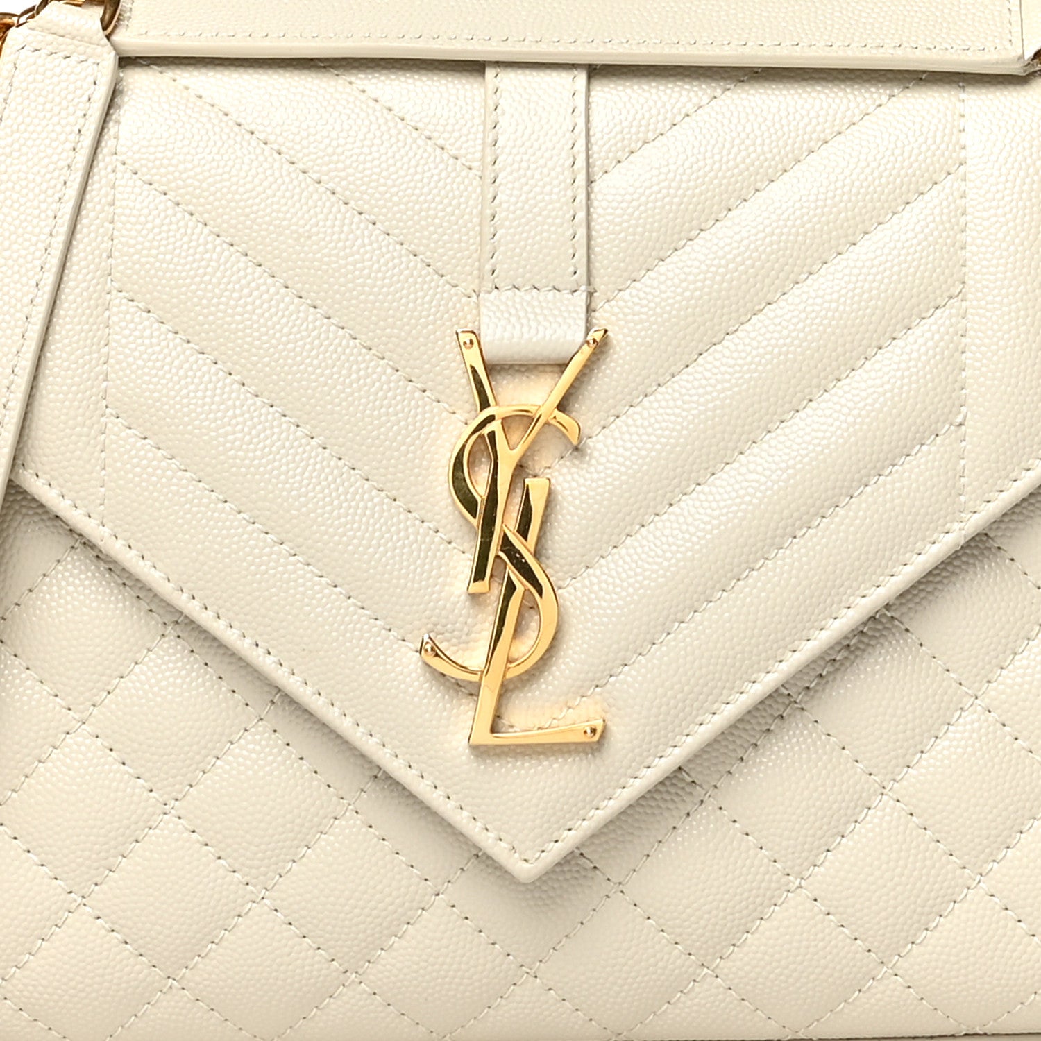 Saint Laurent Grain De Poudre Textured Mixed Matelasse Medium Triquilt Monogram Satchel Porcellana 8 of 10