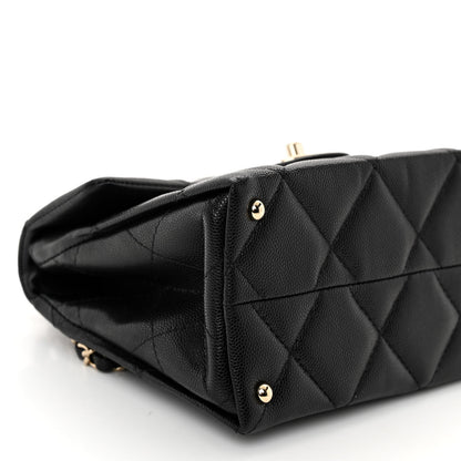 Chanel Caviar Quilted Mini Retro Twist Top Handle Flap Black 9 of 11