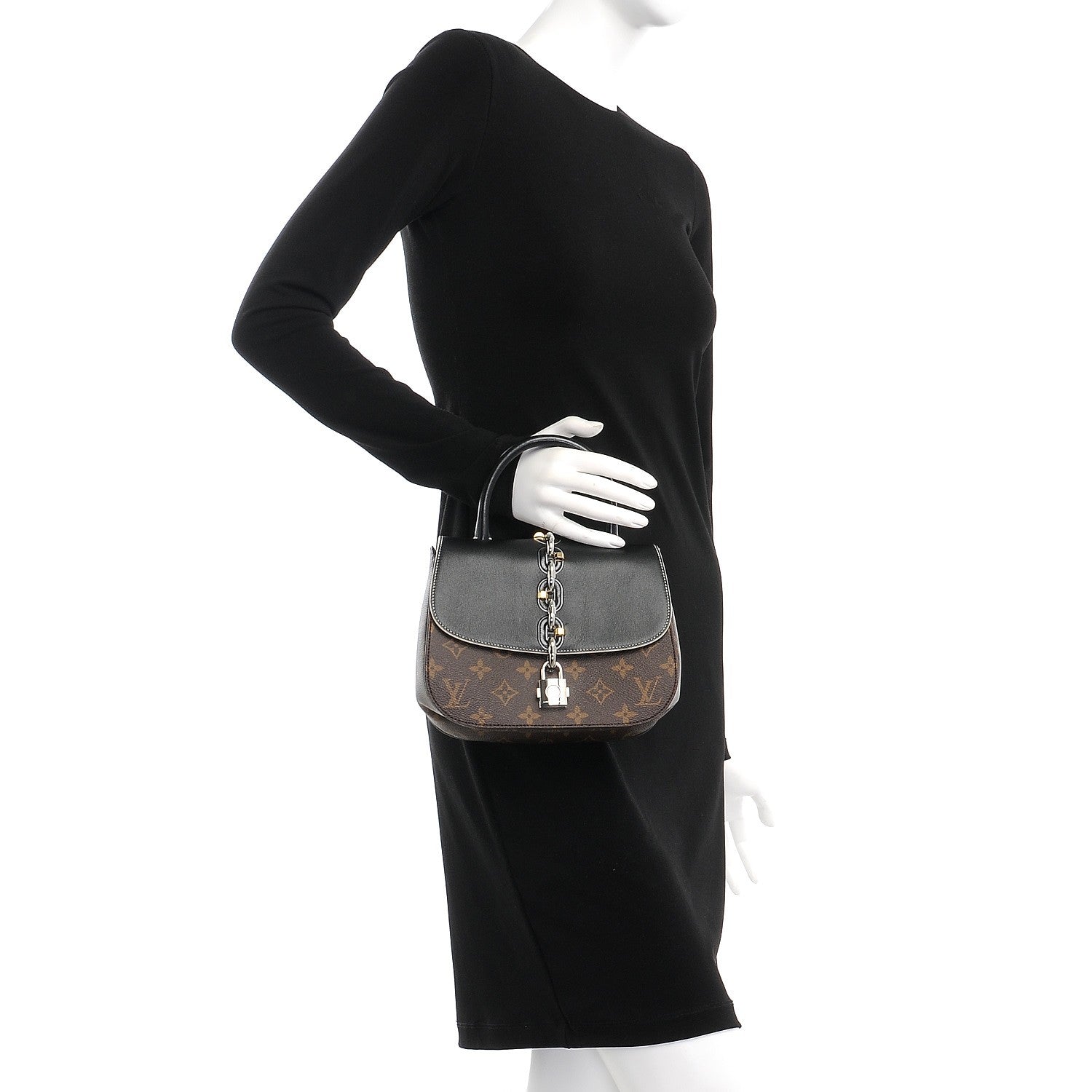 Louis Vuitton Calfskin Monogram Chain It Bag PM Black 3 of 8