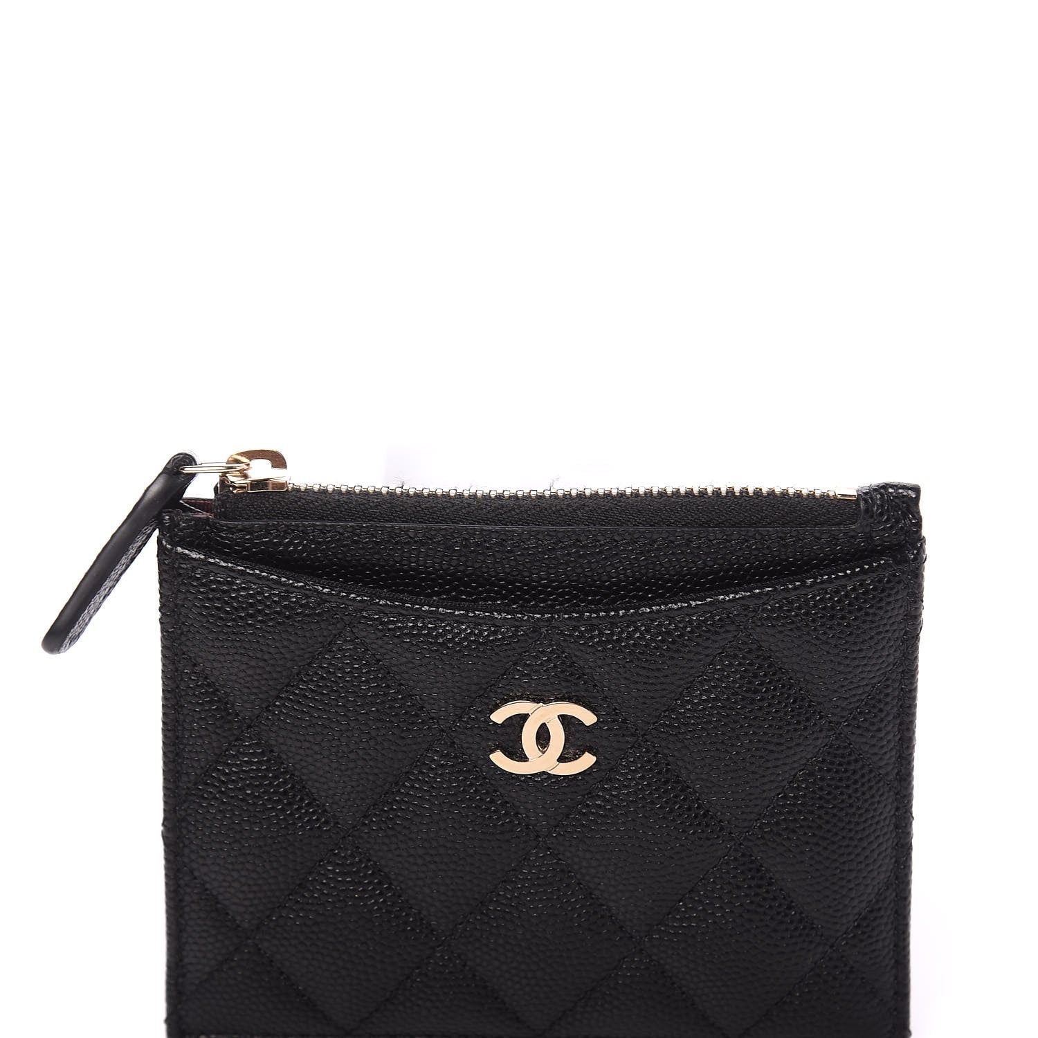 Chanel Caviar Quilted CC Zip Card Holder Black 9 of 10