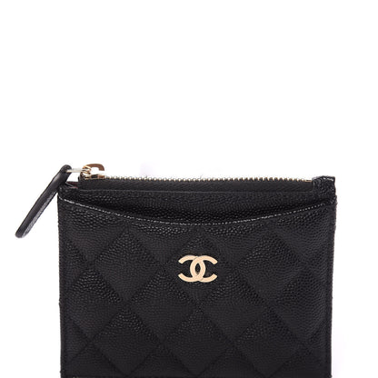 Chanel Caviar Quilted CC Zip Card Holder Black 9 of 10