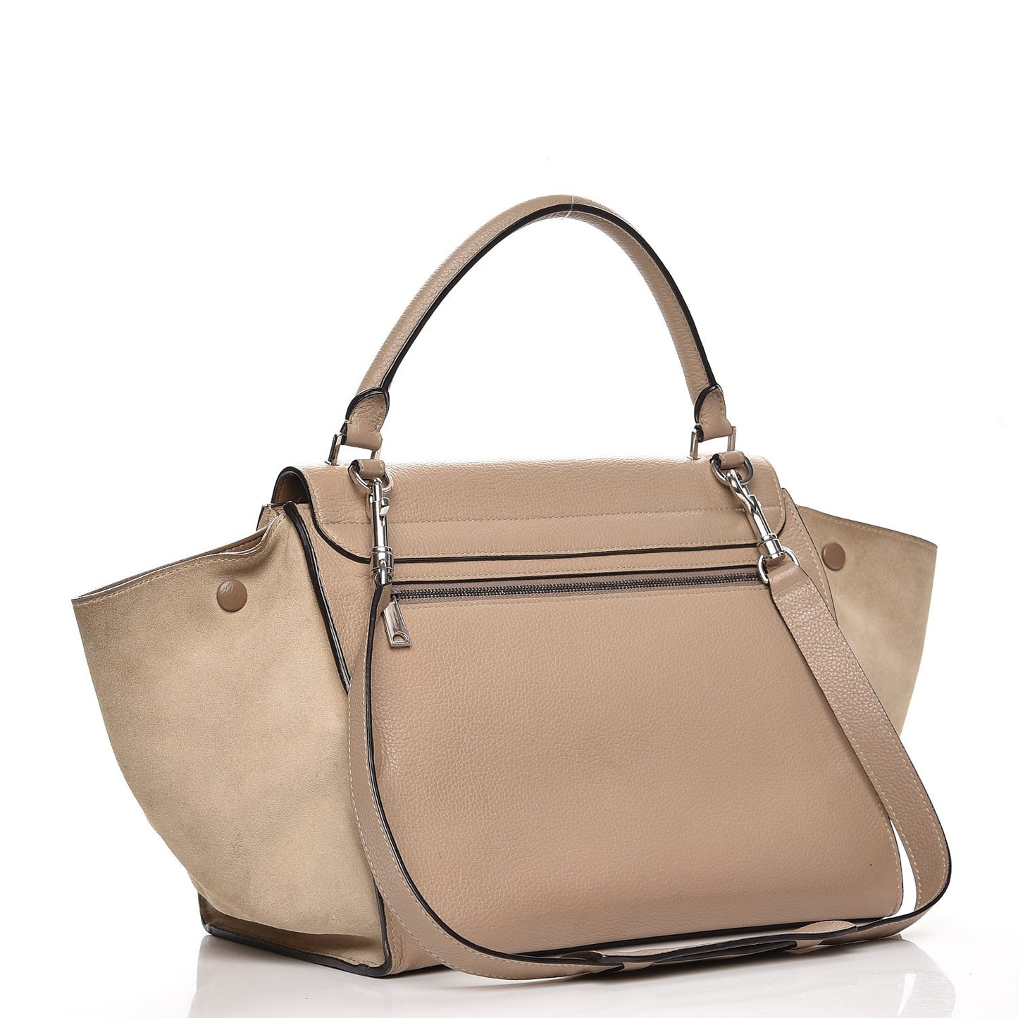 Drummed Calfskin Suede Medium Trapeze Dune