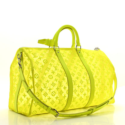 Louis Vuitton Monogram Fluo See Through Keepall Bandouliere 50 Yellow 2 of 10