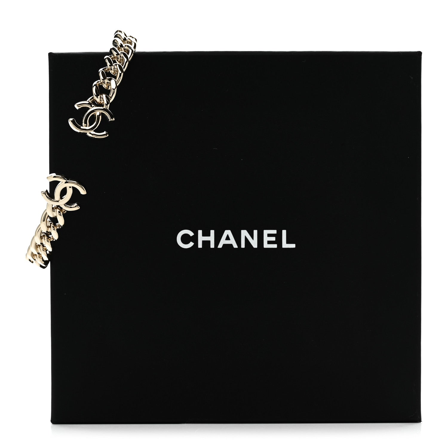 Chanel Metal CC Chain Link Choker Necklace L  Gold 5 of 5