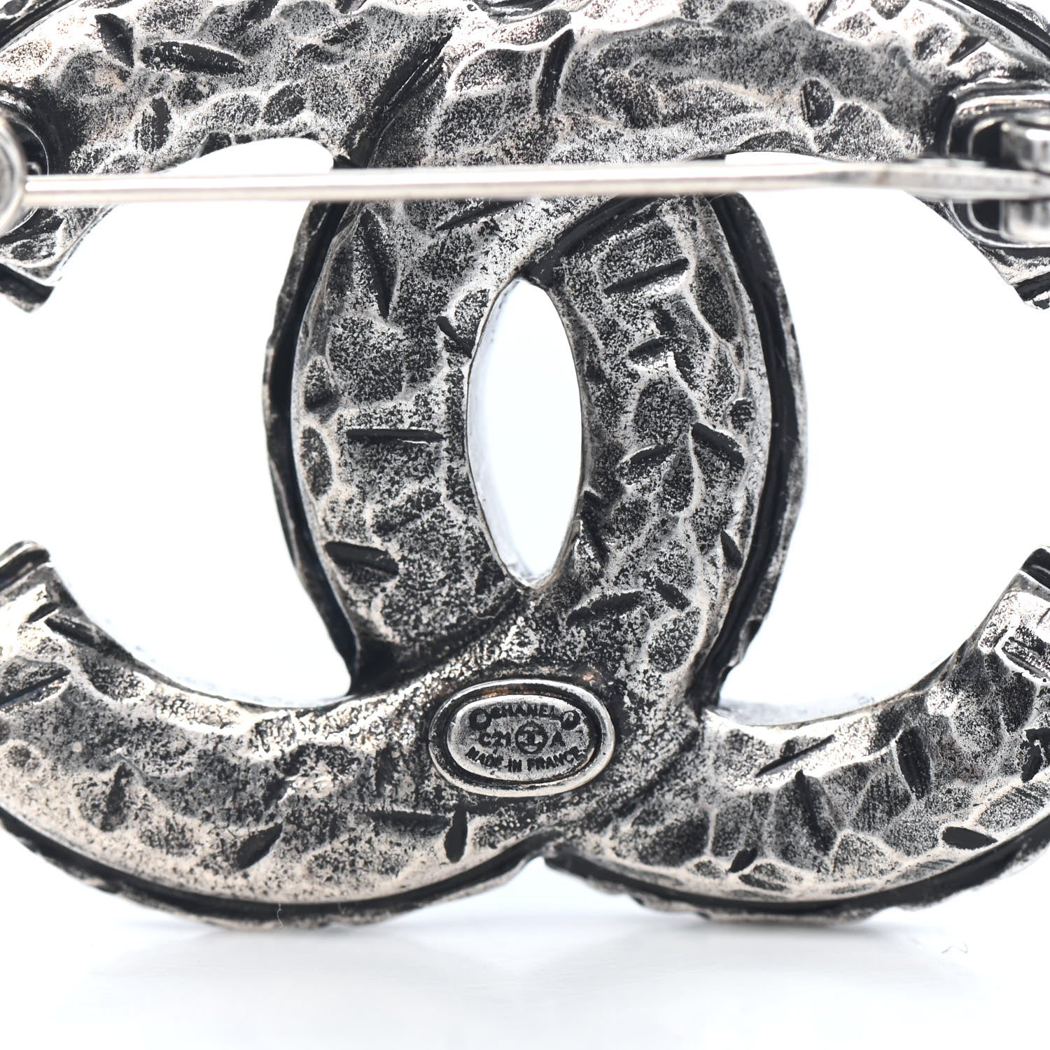 Chanel Ruthenium Crystal CC Brooch 3 of 3