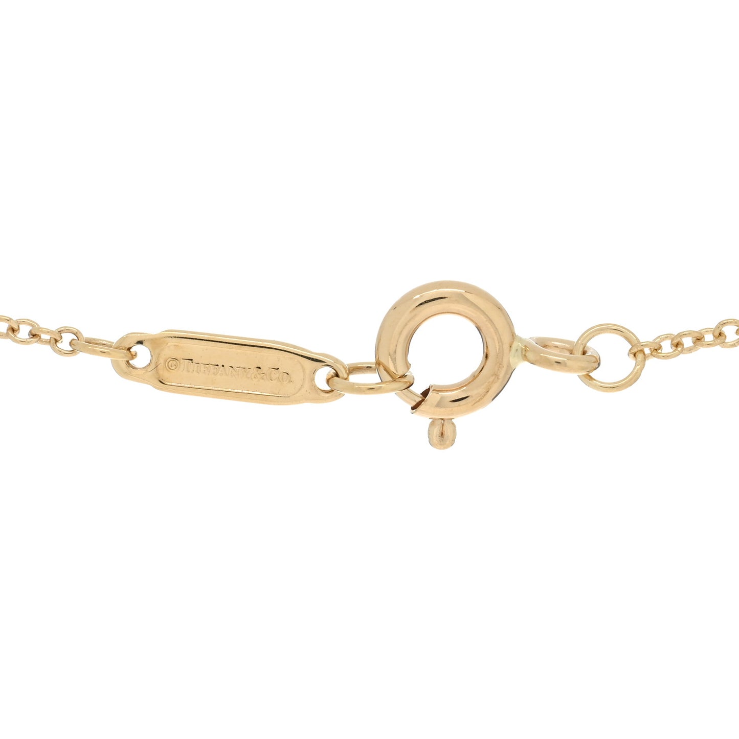 18K Yellow Gold Diamond Small T Smile Pendant Necklace