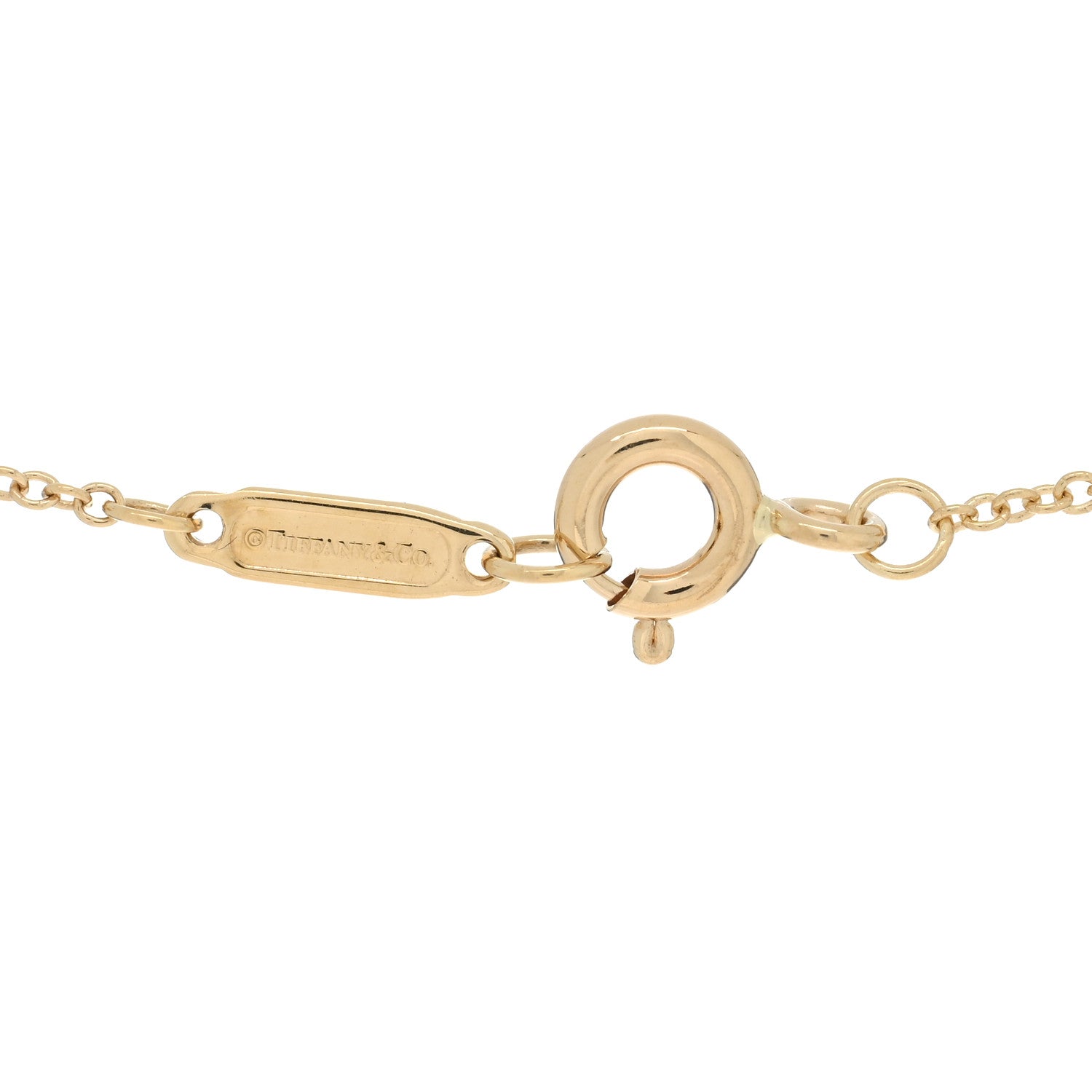 Tiffany 18K Yellow Gold Diamond Small T Smile Pendant Necklace 4 of 5