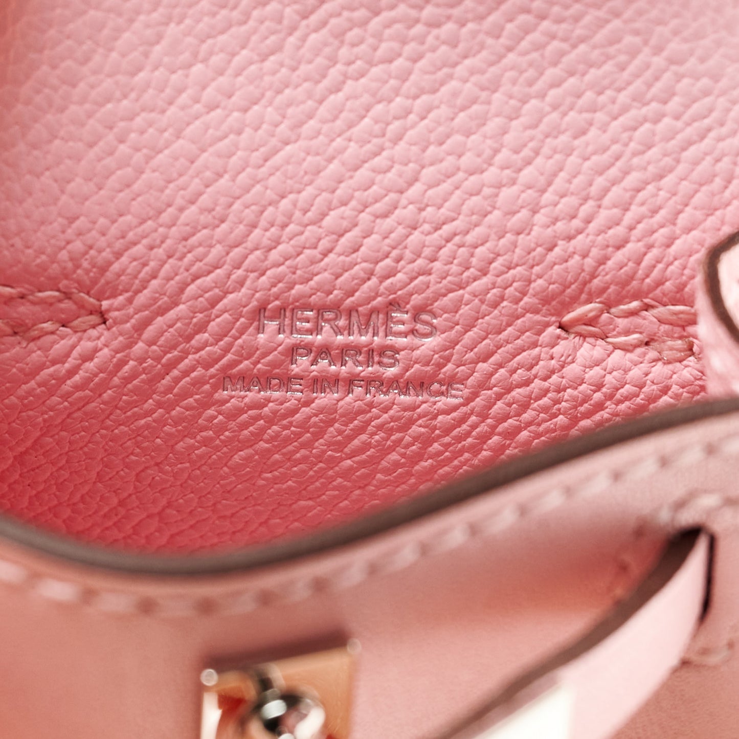 Tadelakt Mini Kelly Twilly Bag Charm Rose Sakura