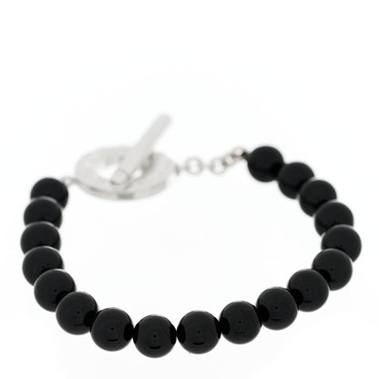 Tiffany Sterling Silver Black Onyx Bead Toggle Bracelet 2 of 4