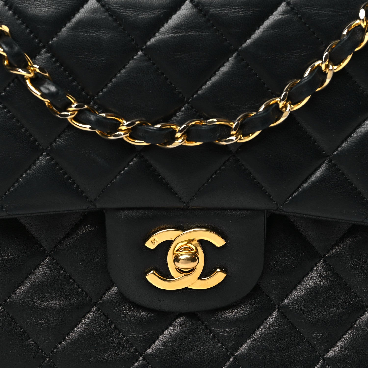 Chanel Lambskin Quilted Medium Double Flap Black 8 of 11