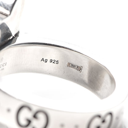 Gucci Sterling Silver Enamel Bosco Ring 52 6 6 of 6
