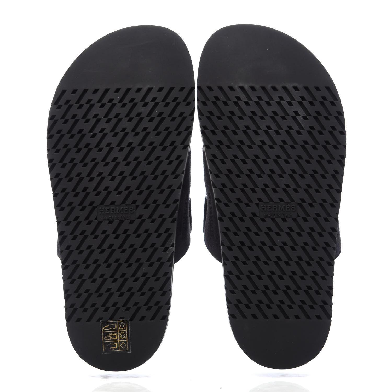 Hermes Suede Goatskin Womens Chypre Sandals 37 Black 5 of 9