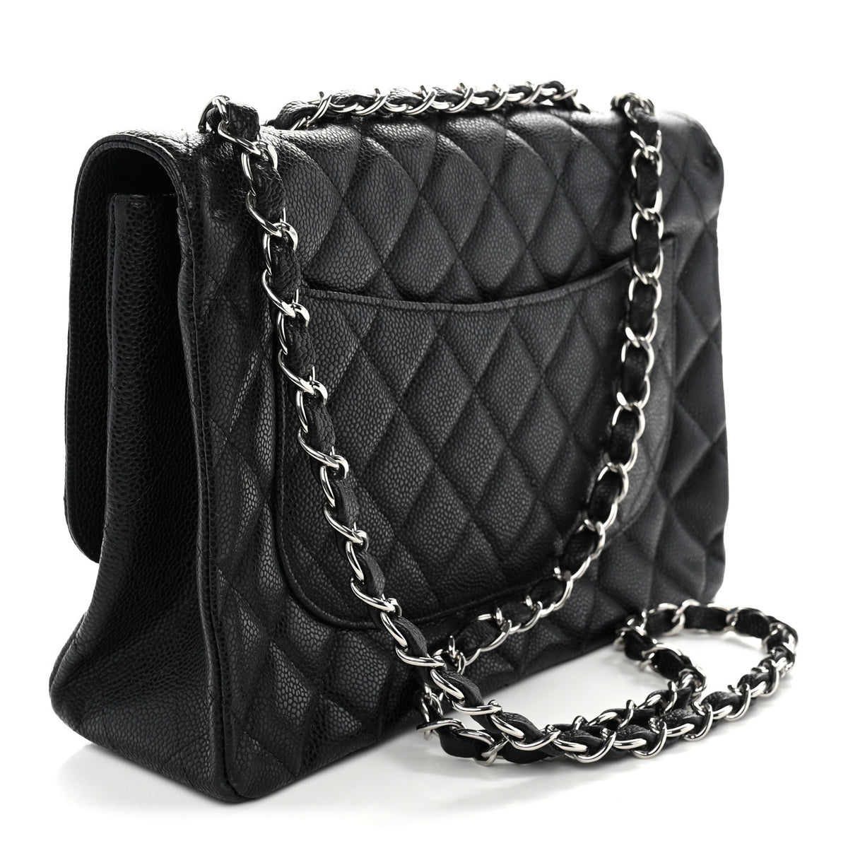 Caviar Quilted Jumbo Single Flap Black
