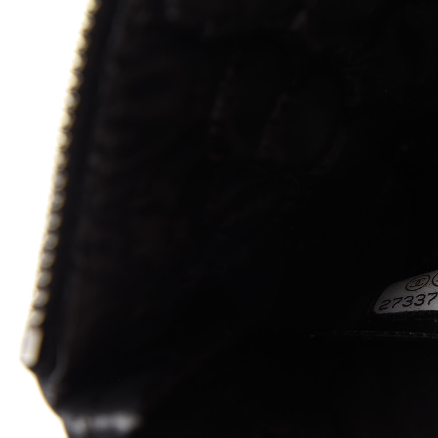 Chanel Goatskin Camellia Embossed Cosmetic Pouch Black 7 of 8