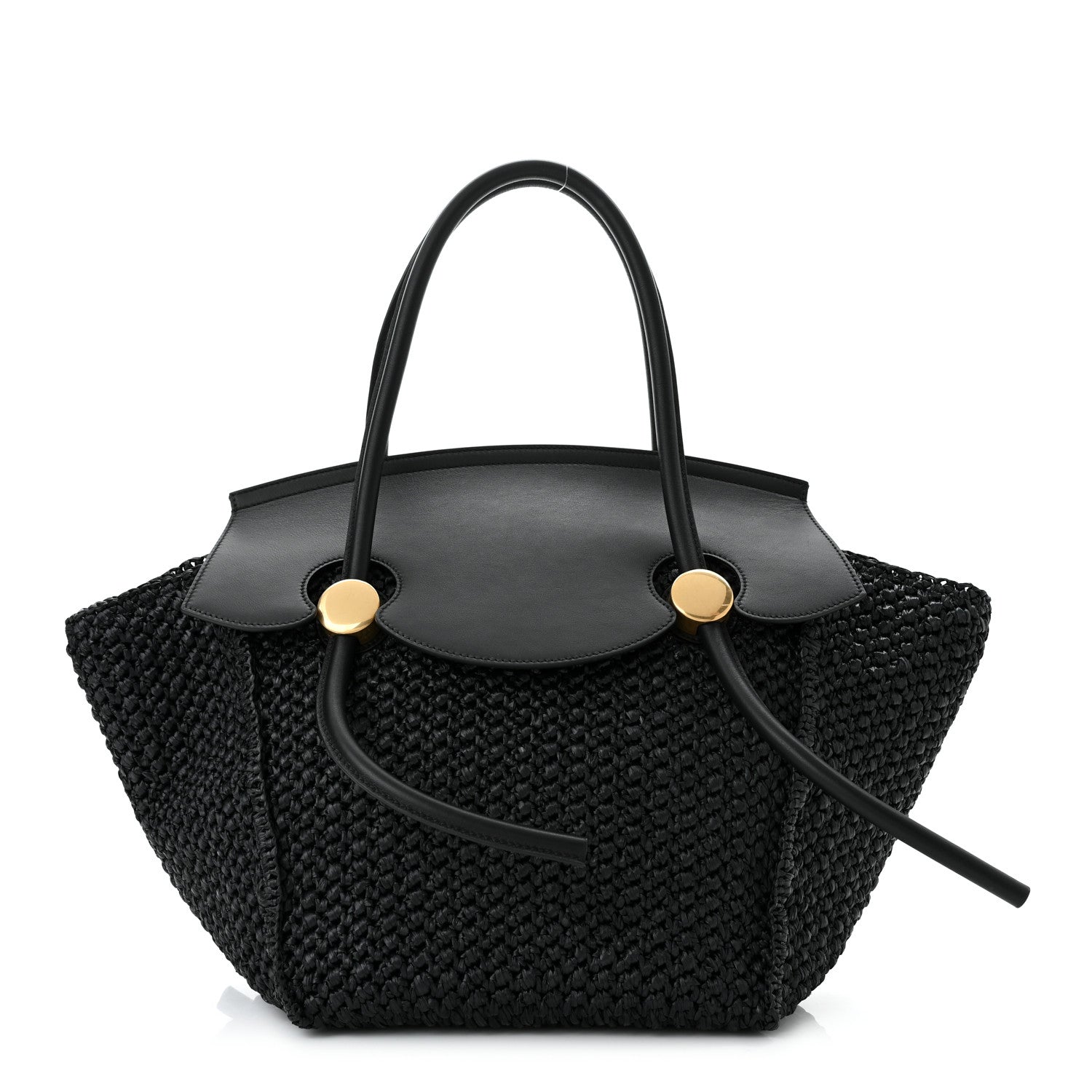 Proenza Schouler Raffia Calfskin Pipe Bag Black 1 of 10
