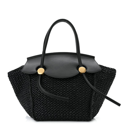 Proenza Schouler Raffia Calfskin Pipe Bag Black 1 of 10