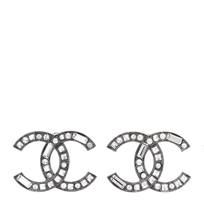 Chanel Baguette Crystal Pearl CC Bright Young Things Earrings Ruthenium 1 of 4