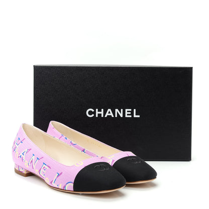 Chanel Fabric Grosgrain CC Flats 36 Pink Beige Black 11 of 11