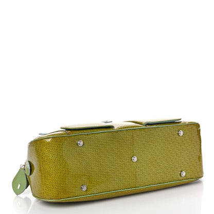 Christian Dior Patent Diorissimo Saddle Bowler Green 3 of 10