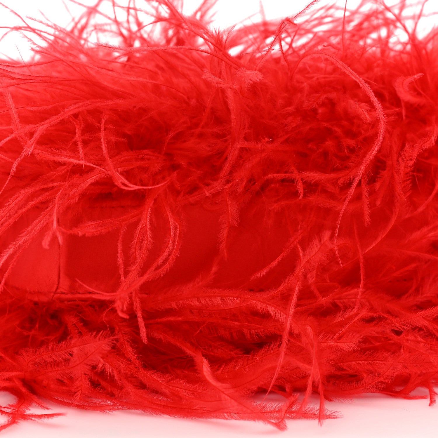 Alexander Wang Ostrich Feather Heart Pillow Clutch Bright Red 7 of 7