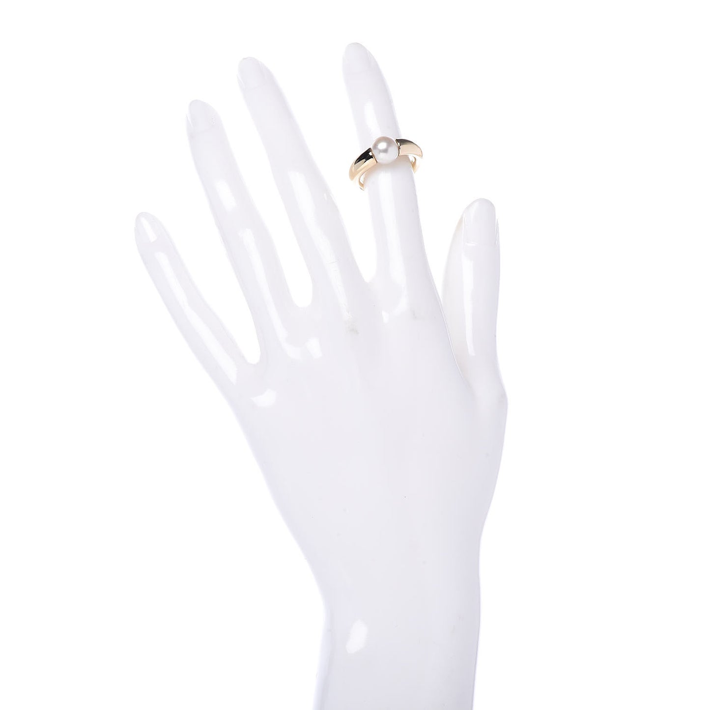 18K Yellow Gold Pearl 8mm Cocktail Ring 47 4