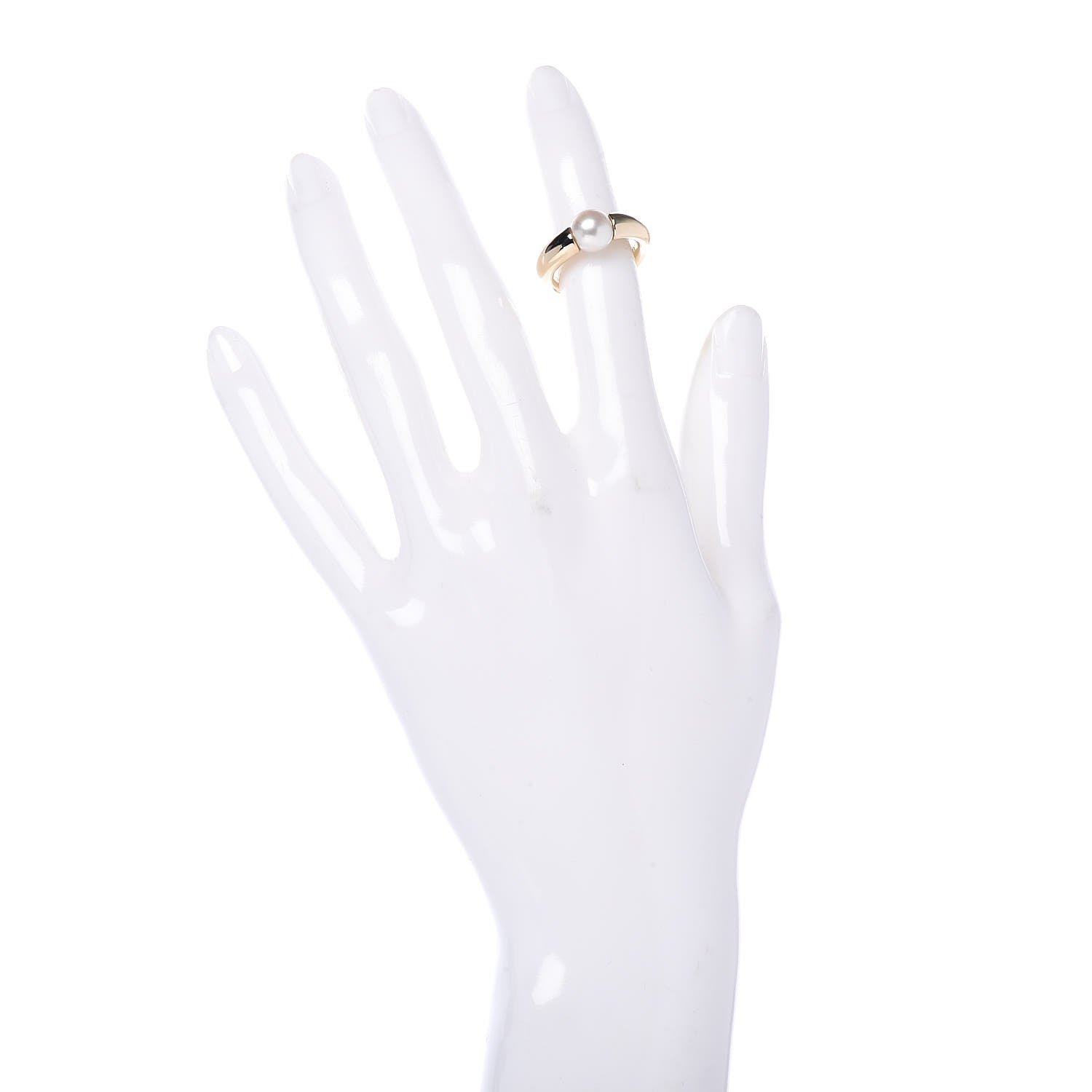 Cartier 18K Yellow Gold Pearl 8mm Cocktail Ring 47 4 2 of 8