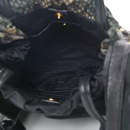 Prada Nylon Python Print Large Bow Bag Verde 4 of 9