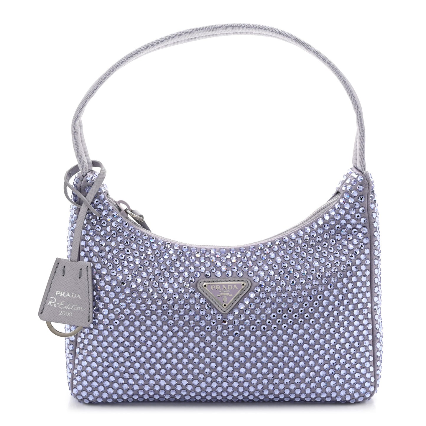 Satin Crystal Mini Re-Edition 2000 Bag Glicine