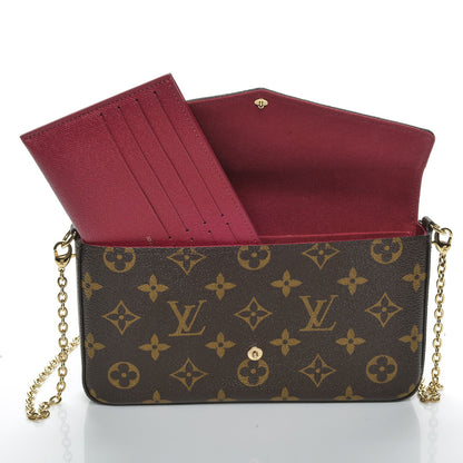 Louis Vuitton Monogram Pochette Felicie Chain Wallet Fuchsia 5 of 8