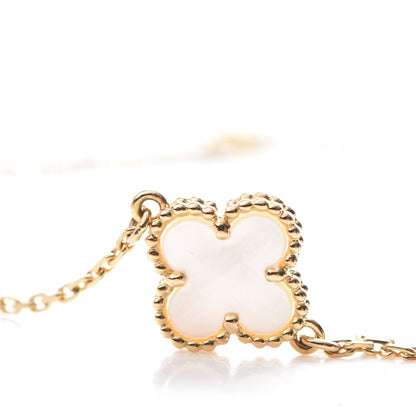 Van Cleef & Arpels 18K Yellow Gold Mother of Pearl Sweet Alhambra Bracelet 4 of 10