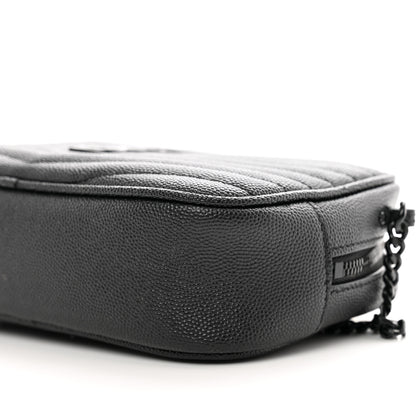 Saint Laurent Grain De Poudre Matelasse Monochrome Monogram Mini Lou Camera Bag Black 10 of 11