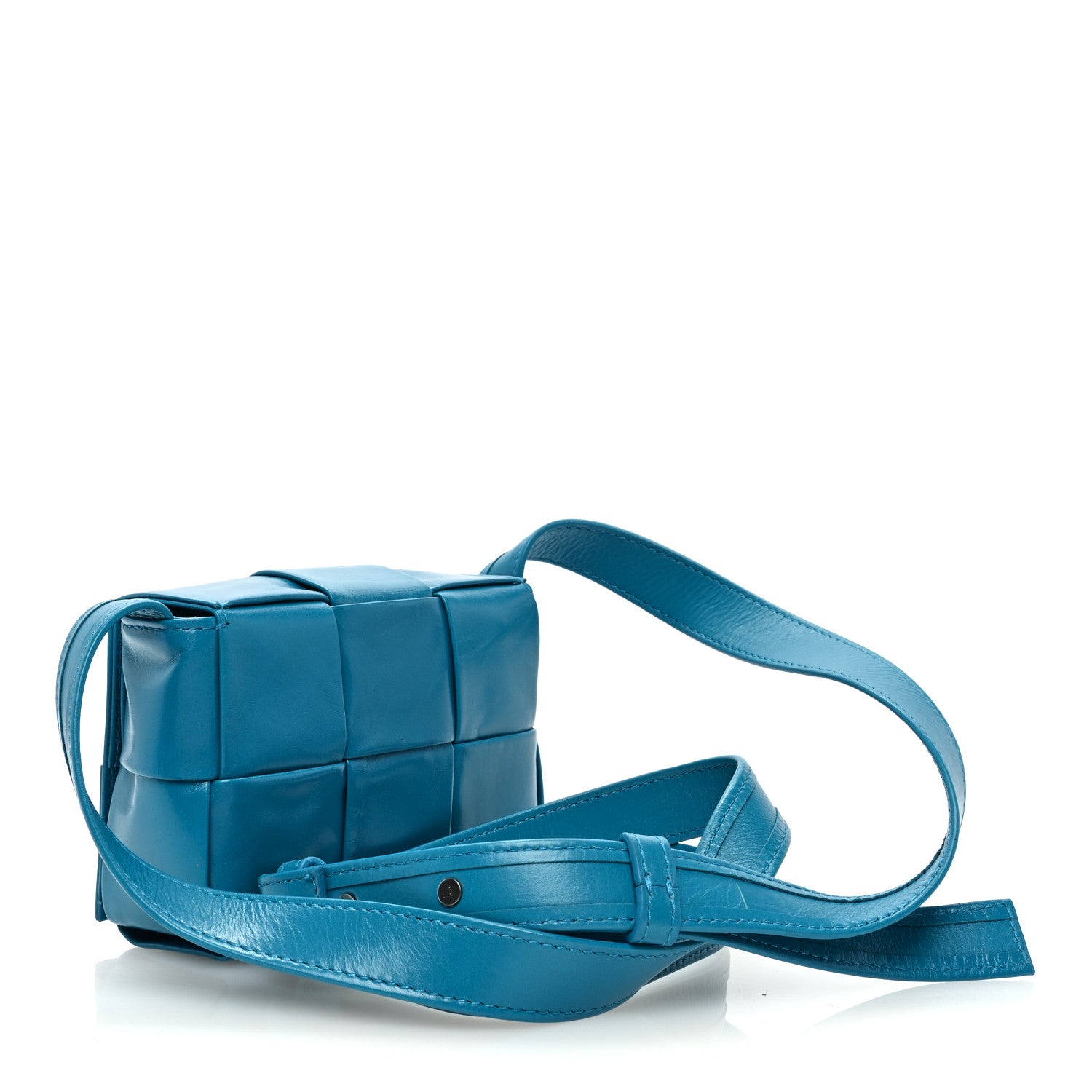 Bottega Veneta Crinkled Lambskin Maxi Intrecciato Extra Mini Cassette Crossbody Bag Blueprint 2 of 9