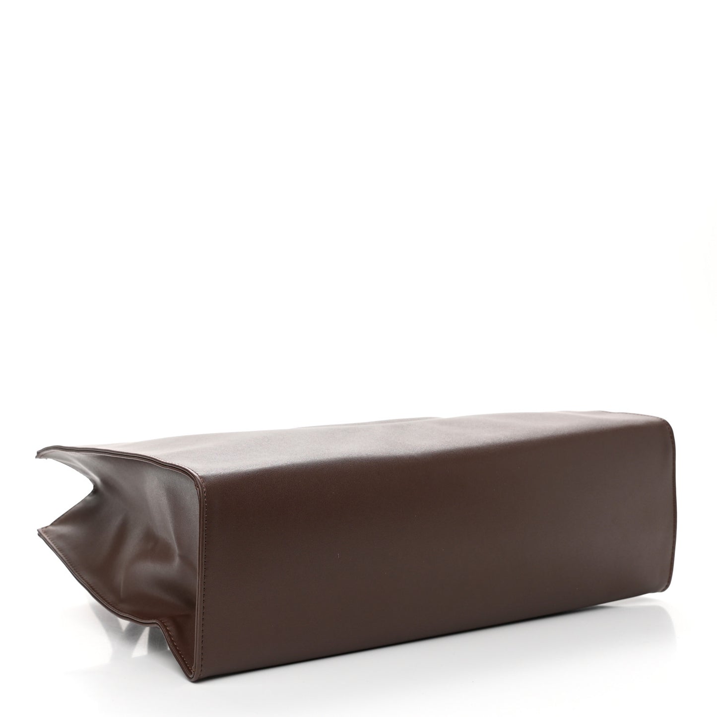 Vegan Leather Medium Shopping Bag Dark Brown
