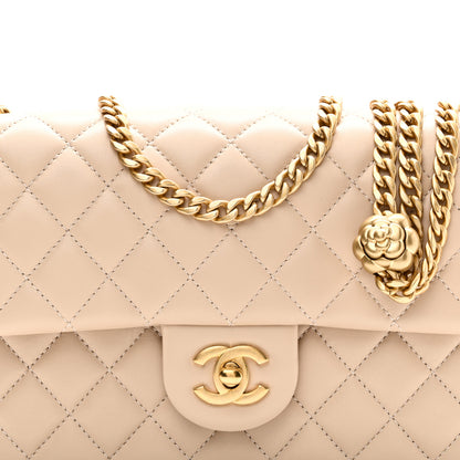 Chanel Lambskin Quilted Small Sweet Camellia Flap Beige 8 of 10