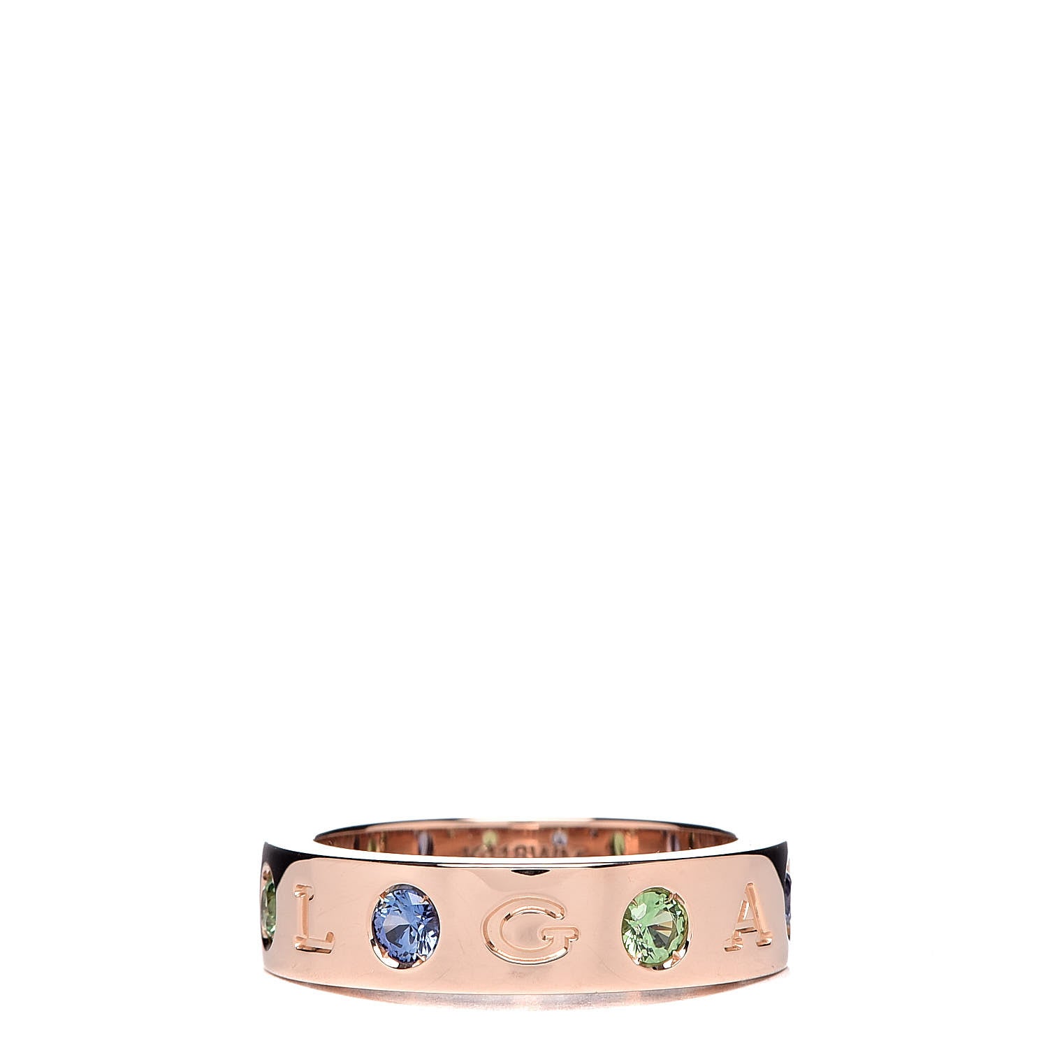 Bulgari 18K Rose Gold Sapphire Tsavorite Garnet Diamond Roman Sorbet Band Ring 52 6 1 of 5
