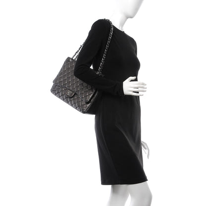 Chanel Lambskin Quilted Maxi Single Flap Grey 3 of 18