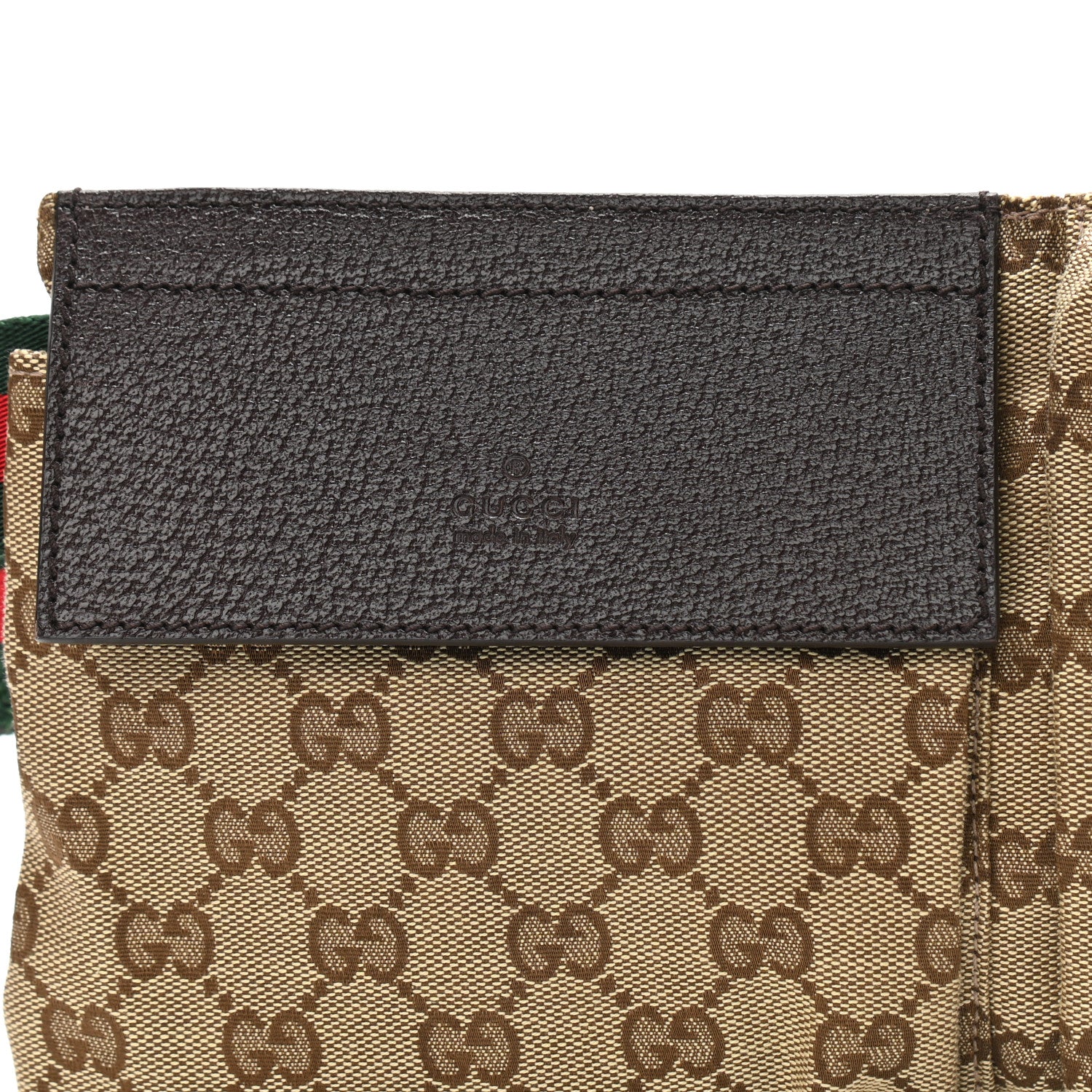 Gucci GG Monogram Web Double Pocket Belt Bag Dark Brown 8 of 10