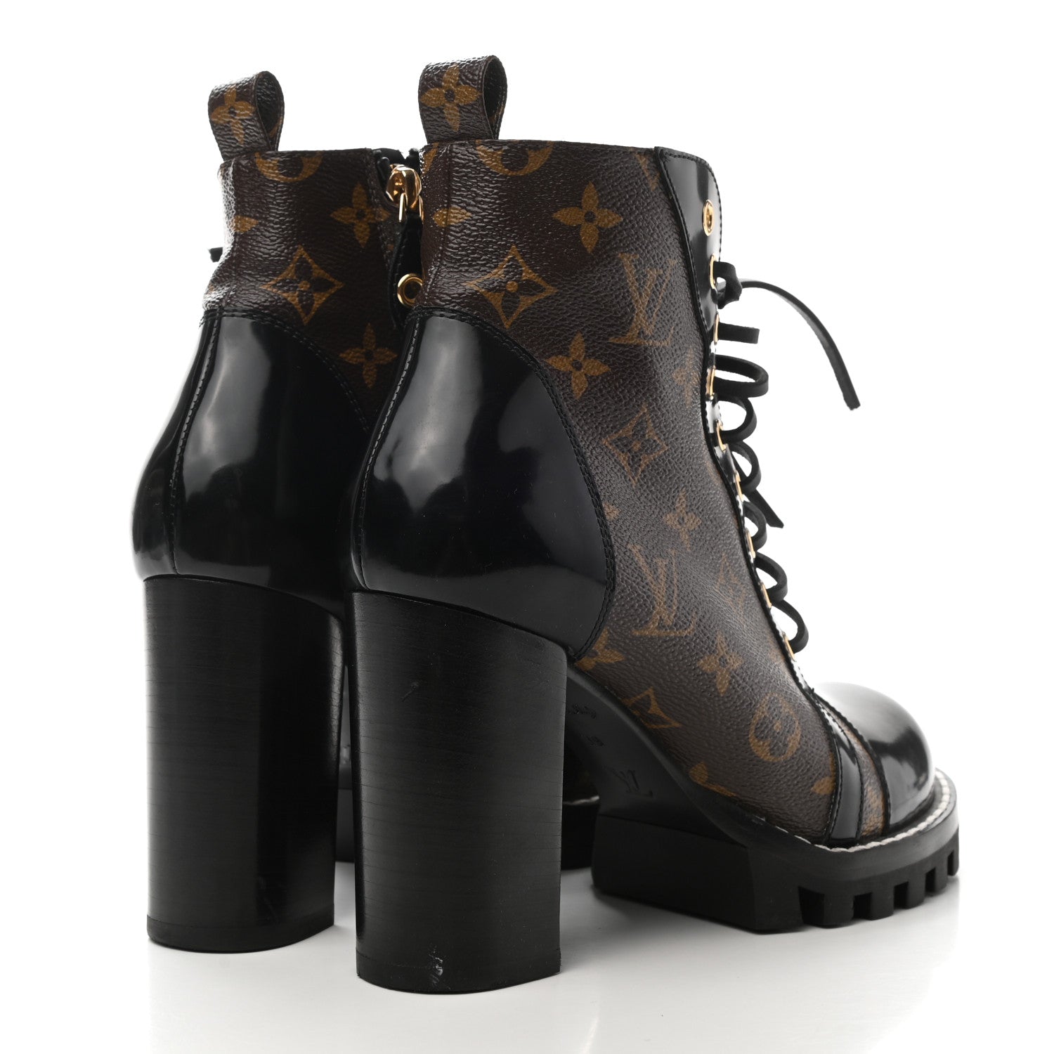 Louis Vuitton Patent Calfskin Monogram Star Trail Ankle Boots 39 Black 4 of 8