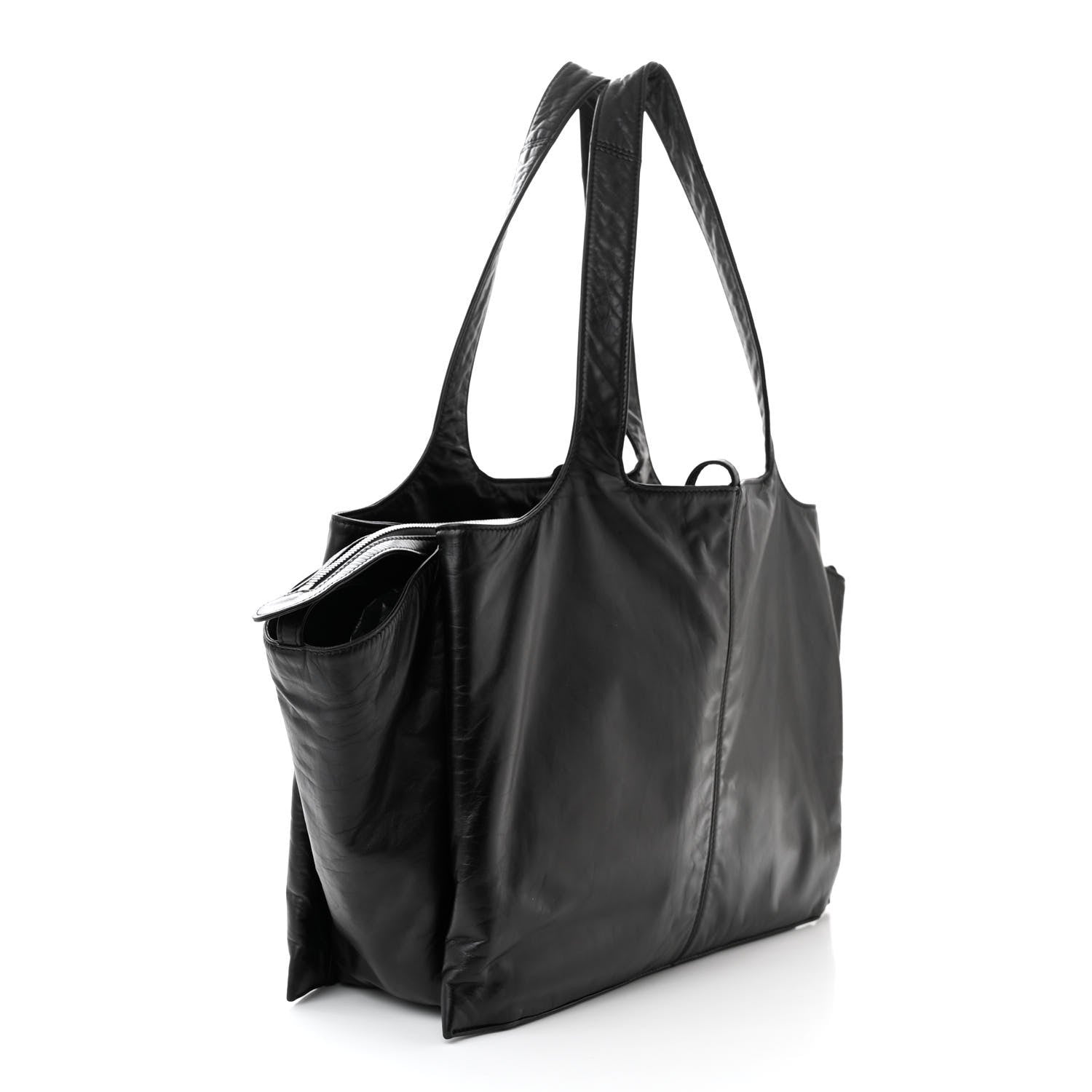 Celine Paperweight Calfskin Medium Tri-Fold Bag Black 3 of 10